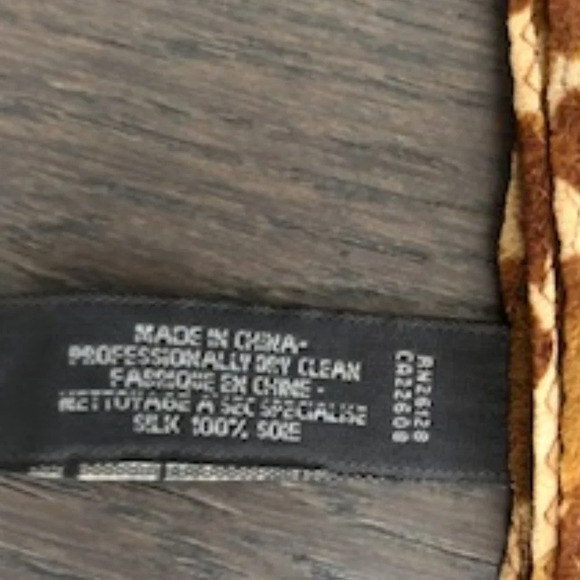 Echo 100% Silk Square Scarf Fashion Motif & Animal Print Cream + Brown Sz OS - Picture 3 of 3